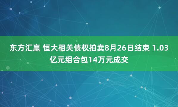 东方汇赢 恒大相关债权拍卖8月26日结束 1.03亿元组合包14万元成交